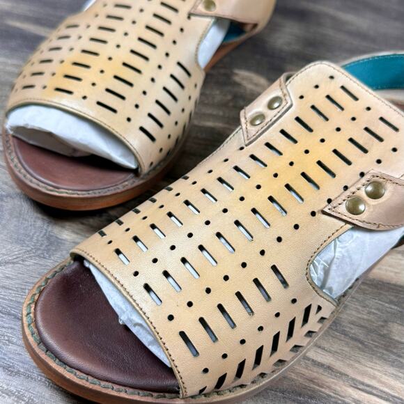 NIB ROAN BY BED STU Ballad II Leather Sandals Oats Slingback - Picture 3 of 9